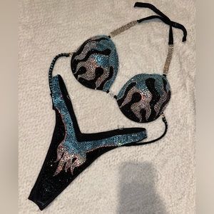 Renee Paz Figure Pro Physique Competition Bikini suit Full of Swarovski crystals